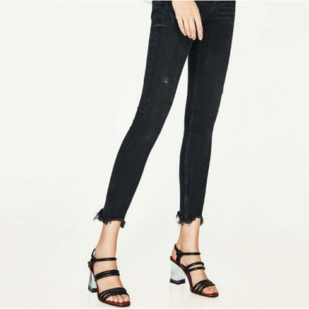 Zara Lucite heel Black Brown leather sandal (1537) - Picture 2 of 10
